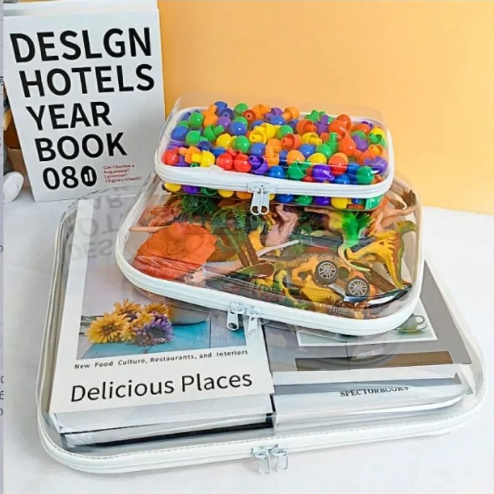 Transparent PVC Travel Cosmetic Bag Waterproof Zipper Storage Box For Makeup And Small Items 10