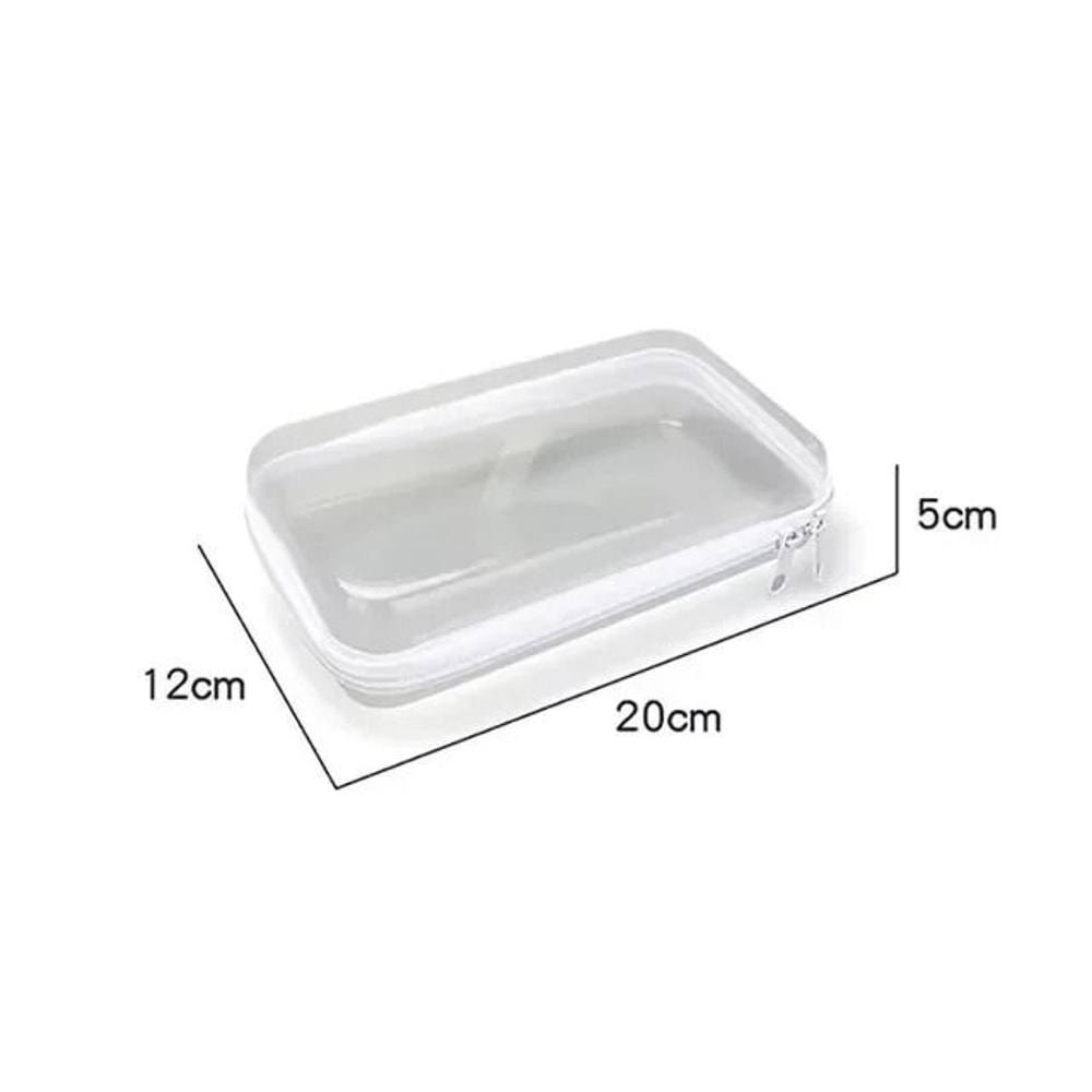 Transparent PVC Travel Cosmetic Bag Waterproof Zipper Storage Box For Makeup And Small Items 1