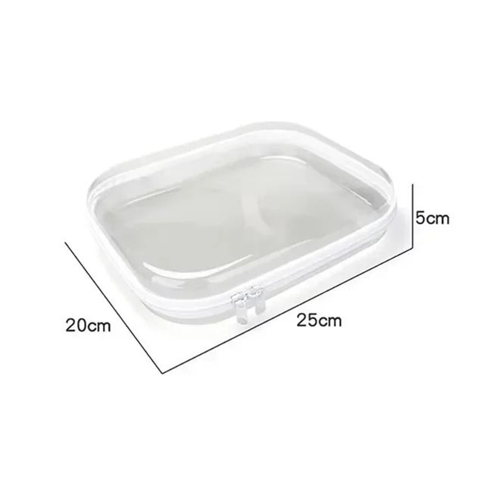 Transparent PVC Travel Cosmetic Bag Waterproof Zipper Storage Box For Makeup And Small Items 2