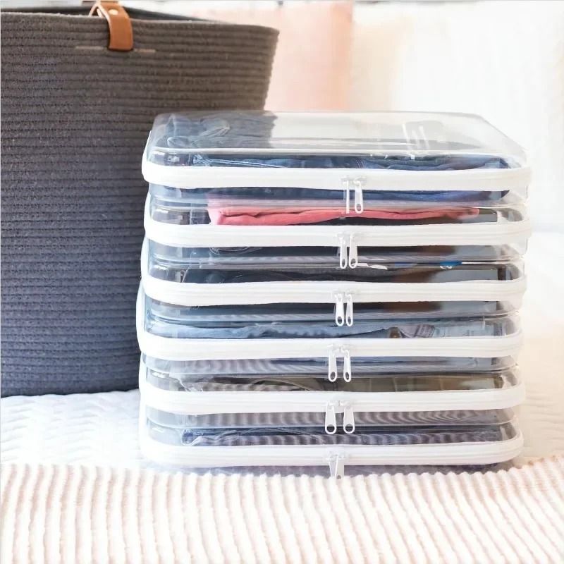 Transparent PVC Travel Cosmetic Bag Waterproof Zipper Storage Box For Makeup And Small Items 8