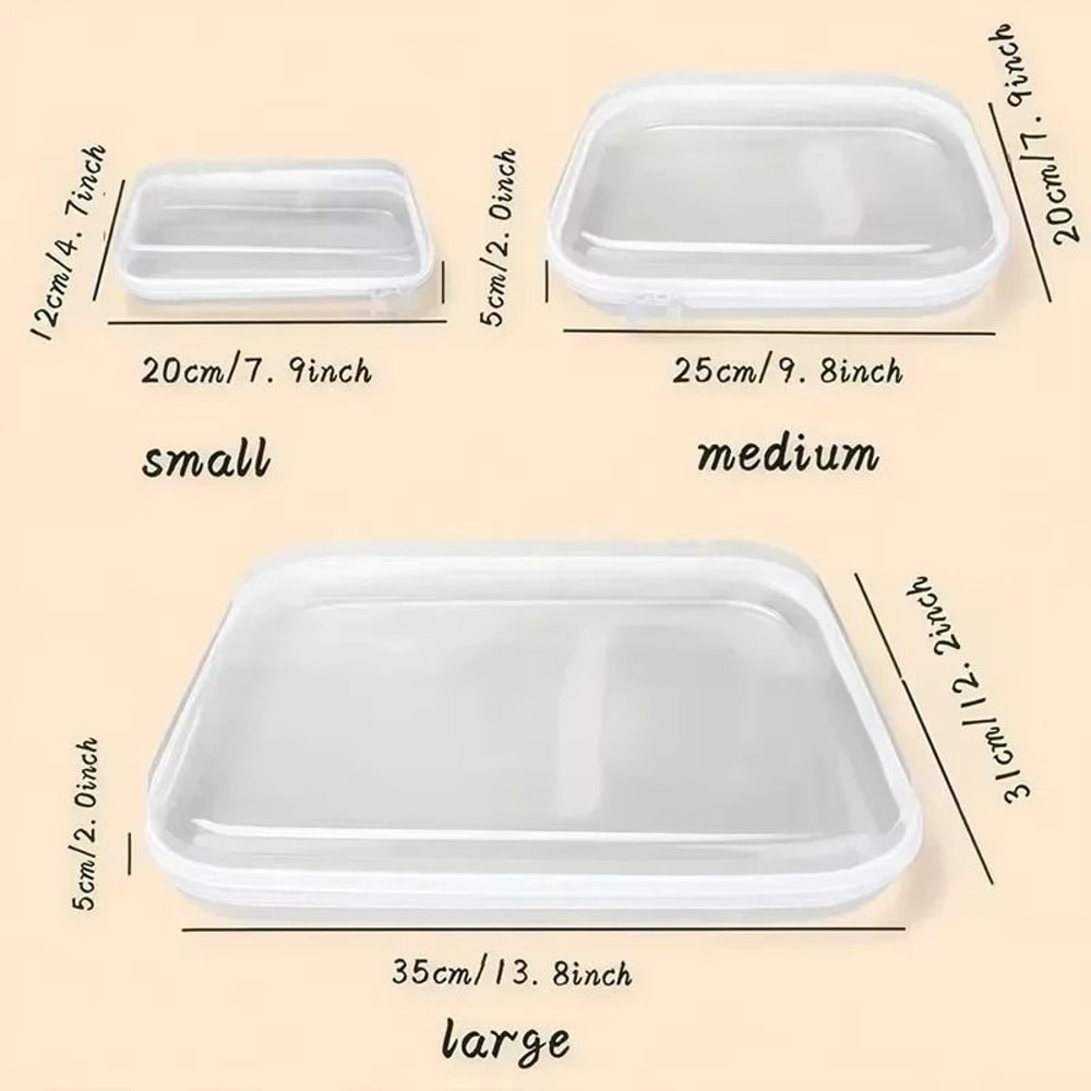 Clear Zippered Hard Storage Pouch Stackable Plastic Organizer For Cosmetics Toys And Supplies 5