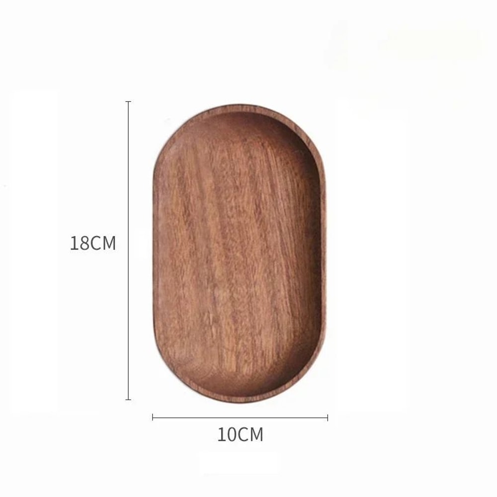 Japanese Style Rectangular Wooden Dinner Plate Walnut Wood Serving Tray 3