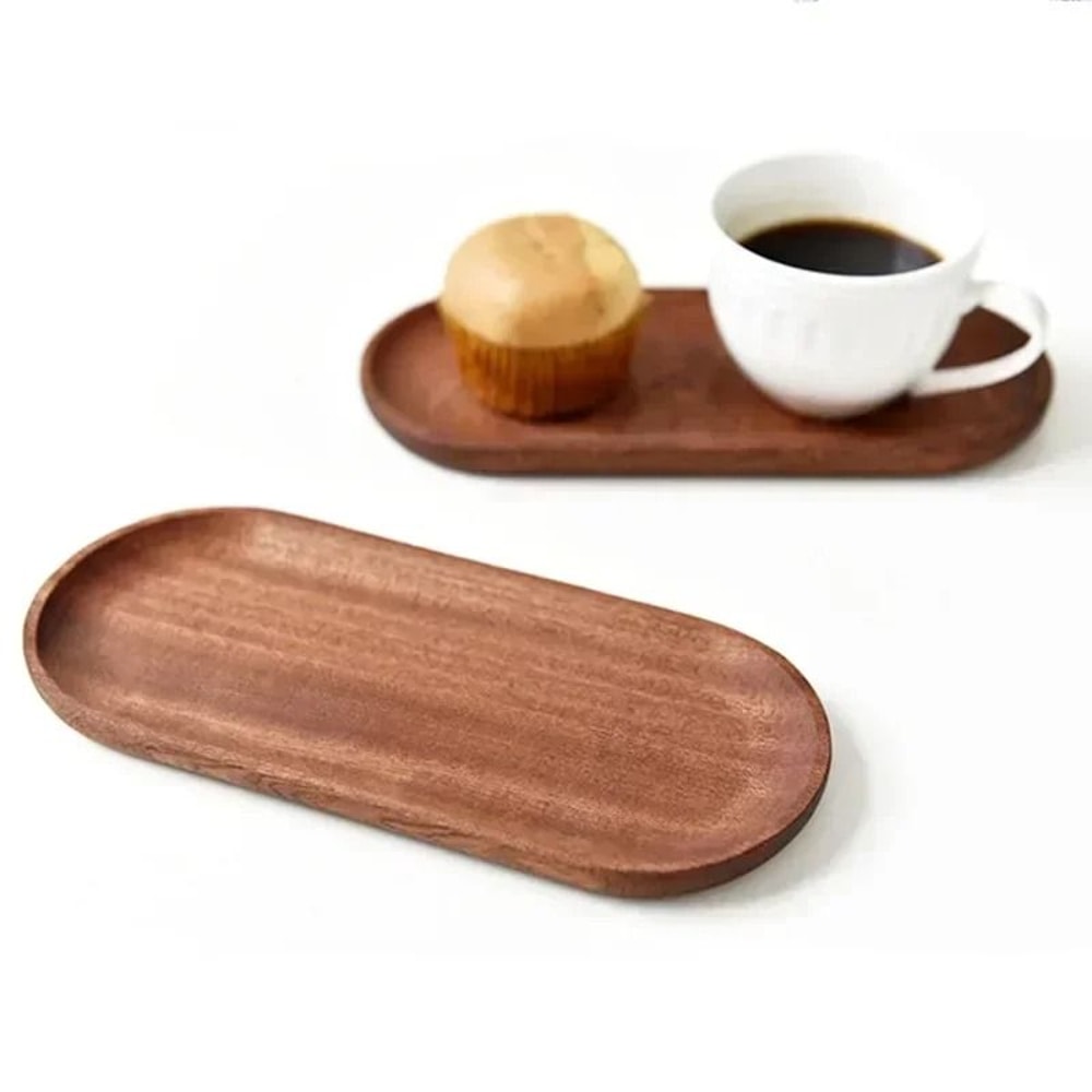 Japanese Style Rectangular Wooden Dinner Plate Walnut Wood Serving Tray 9