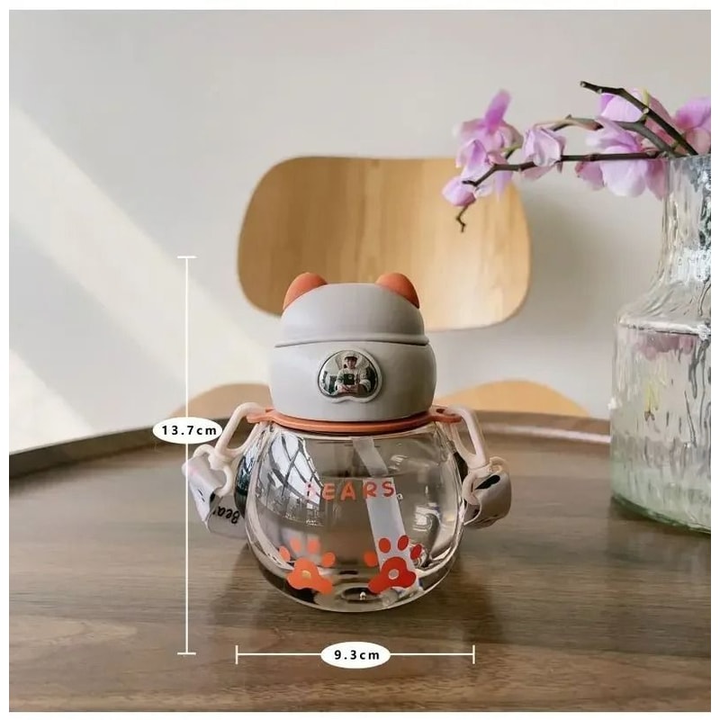 Kids Straw Water Bottle Leakproof BPA Free Cartoon Sippy Cup 450ml 5