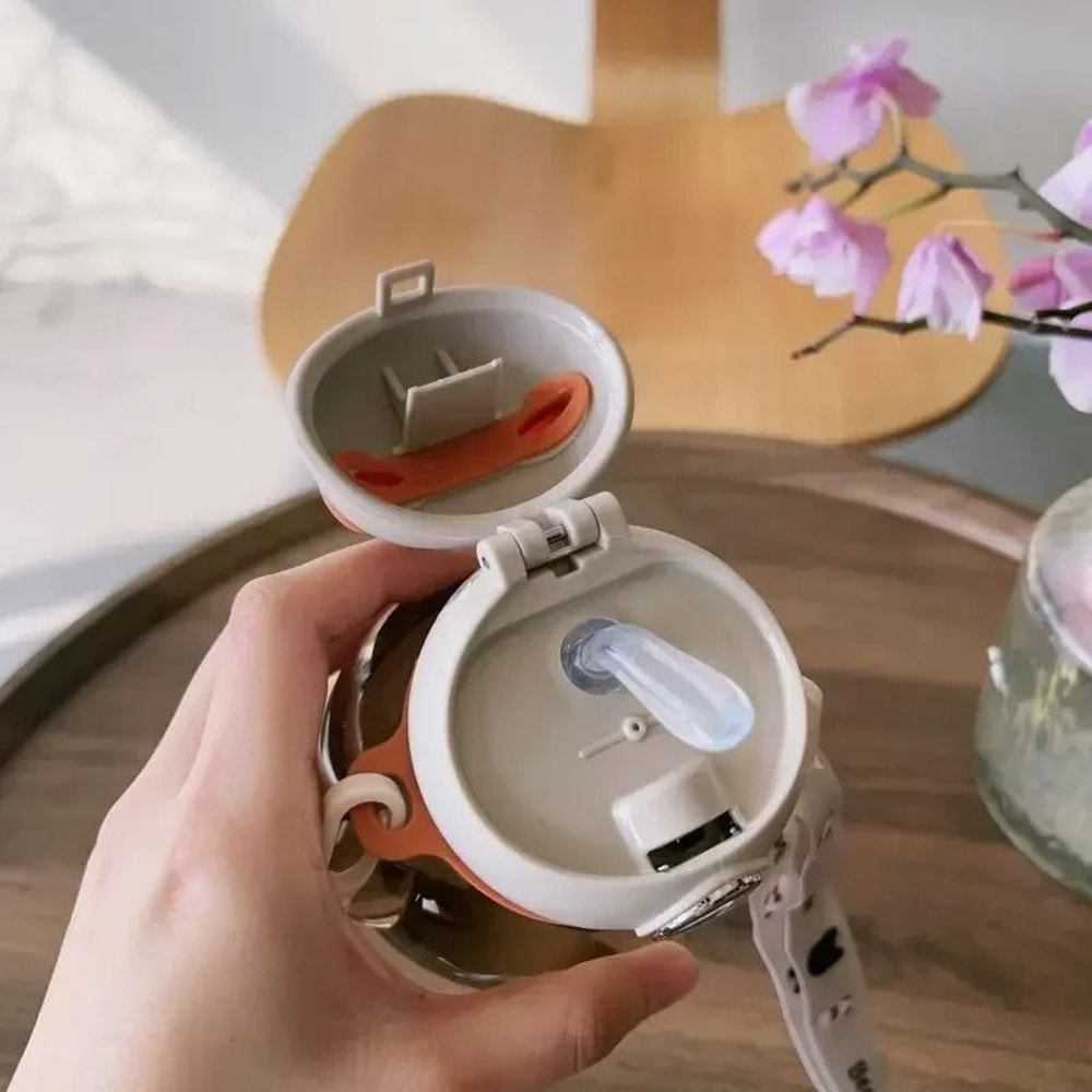 Kids Straw Water Bottle Leakproof BPA Free Cartoon Sippy Cup 450ml 6