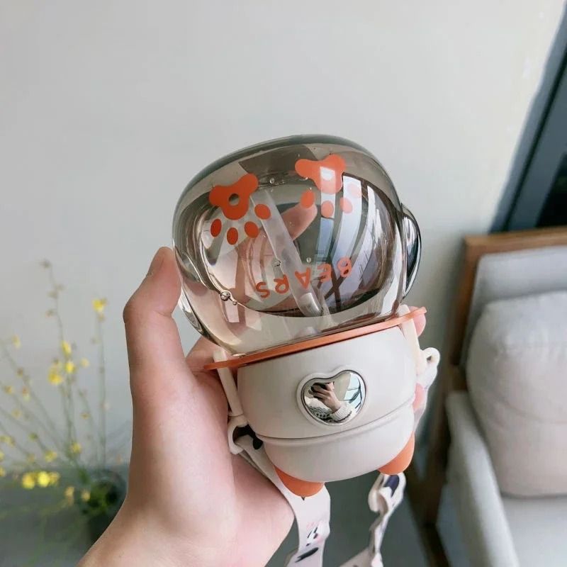 Kids Straw Water Bottle Leakproof BPA Free Cartoon Sippy Cup 450ml 8