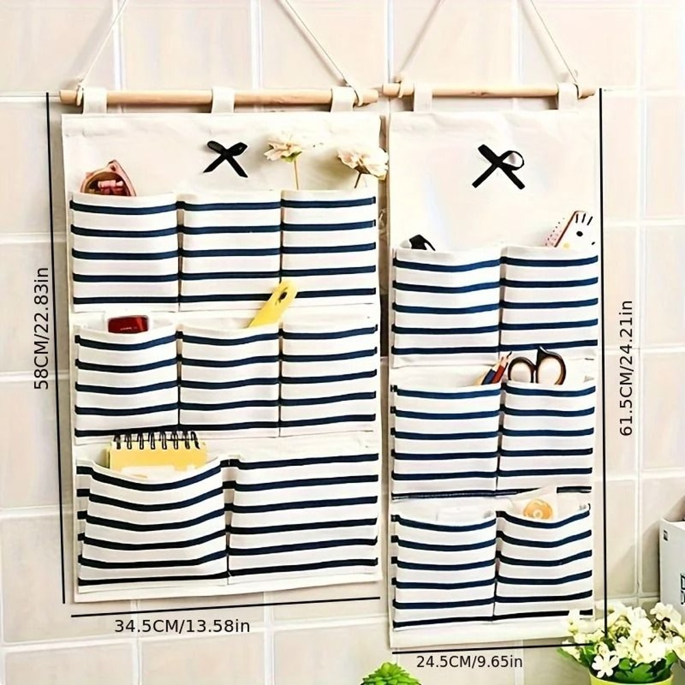 Hanging Storage Organizer With Multi Pockets Wall Mounted Closet Storage Bag 0