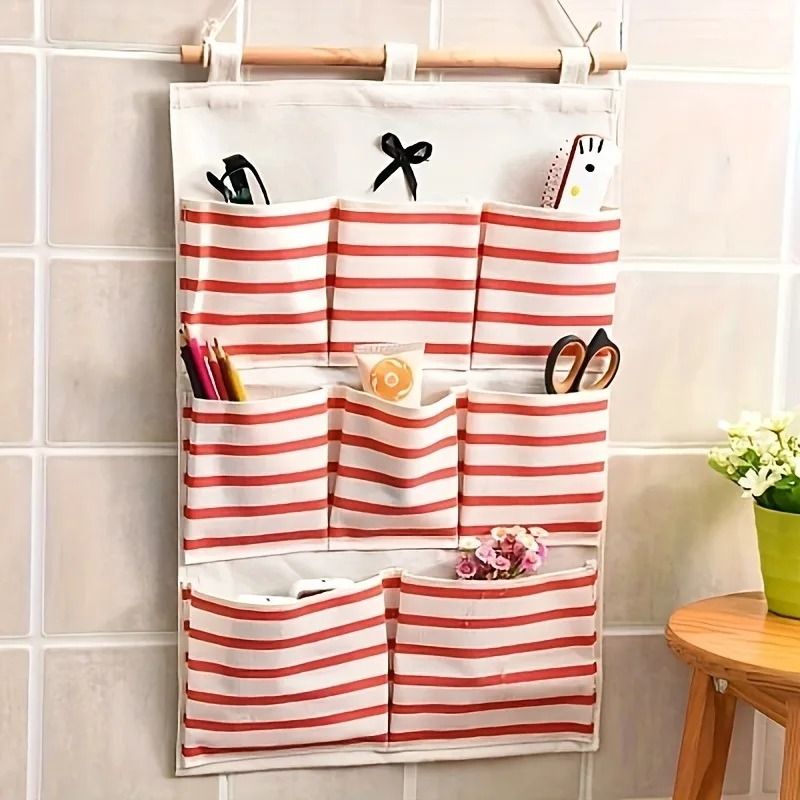 Hanging Storage Organizer With Multi Pockets Wall Mounted Closet Storage Bag 5