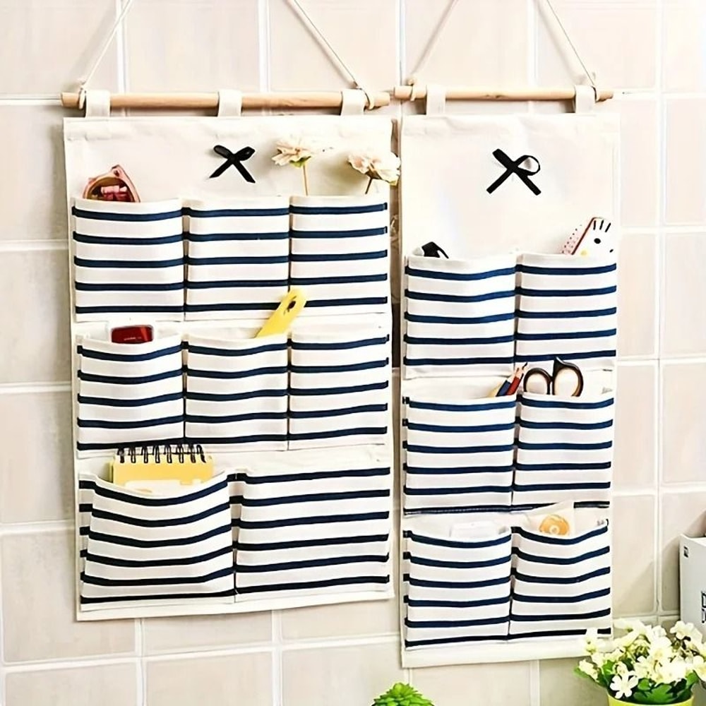 Hanging Storage Organizer With Multi Pockets Wall Mounted Closet Storage Bag 6