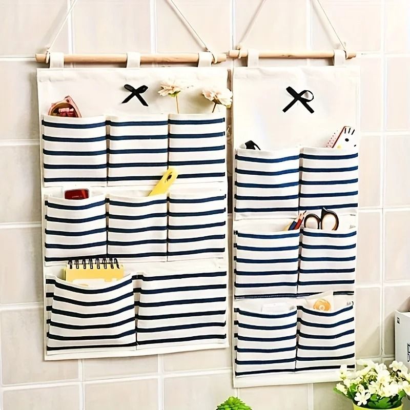 Hanging Storage Organizer With Multi Pockets Wall Mounted Closet Storage Bag 6