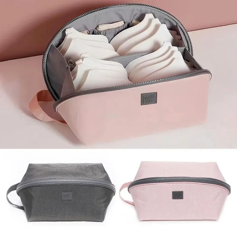 Underwear Travel Organizer Bra And Socks Storage Bag With Dividers Portable Pouch 0