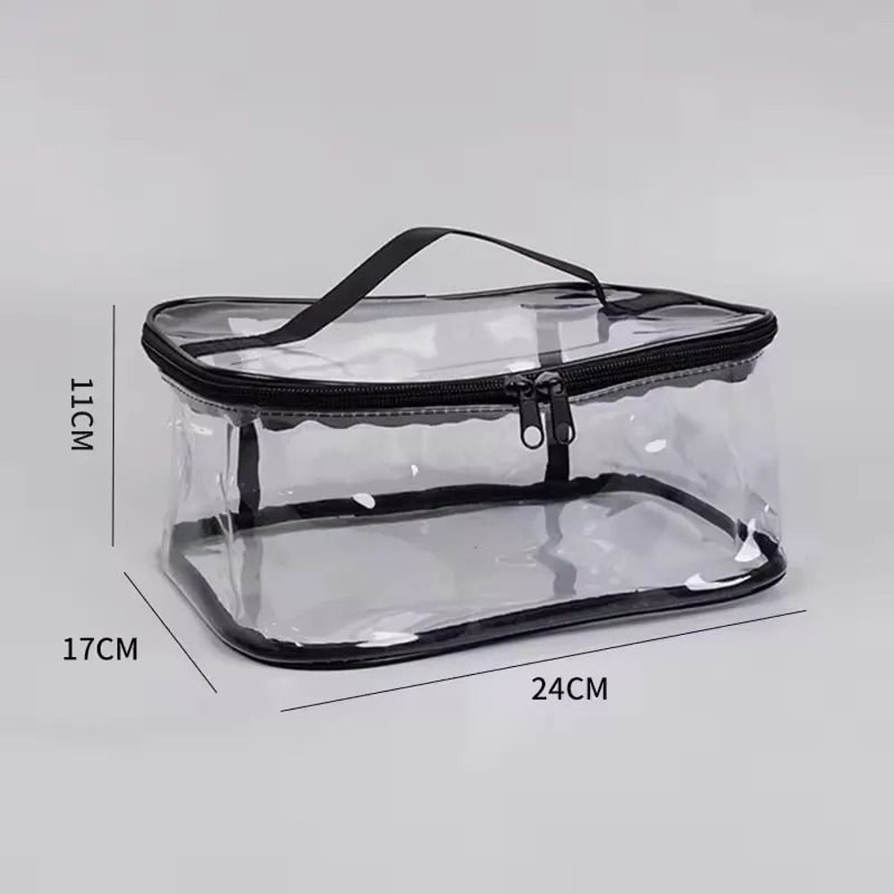 Transparent Storage Bag With Zipper And Carry Handle Portable Organizer Pouch 2