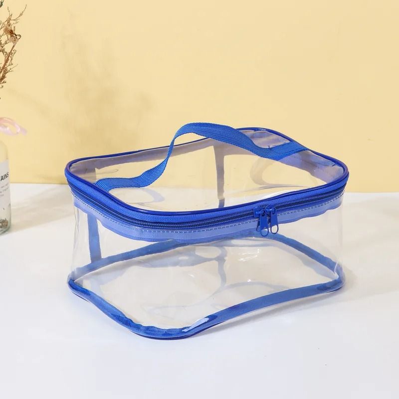 Transparent Storage Bag With Zipper And Carry Handle Portable Organizer Pouch 6