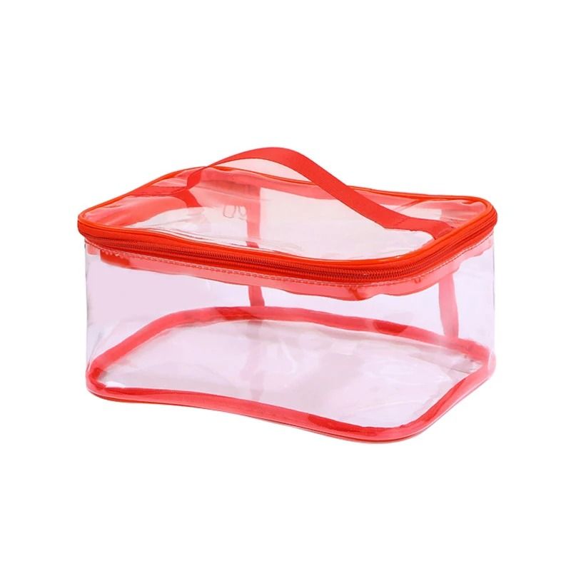 Transparent Storage Bag With Zipper And Carry Handle Portable Organizer Pouch 1