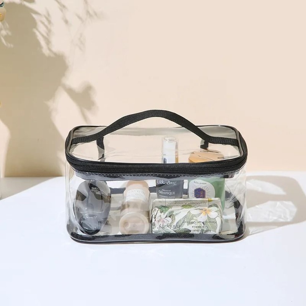 Transparent Storage Bag With Zipper And Carry Handle Portable Organizer Pouch 10