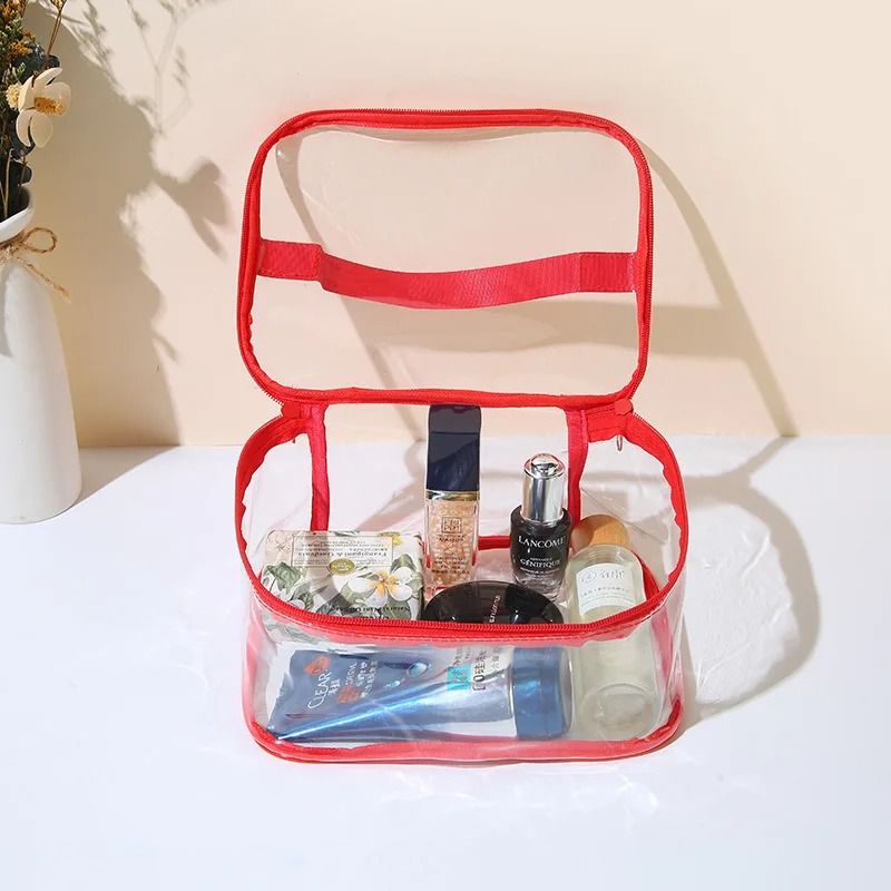 Transparent Storage Bag With Zipper And Carry Handle Portable Organizer Pouch 8