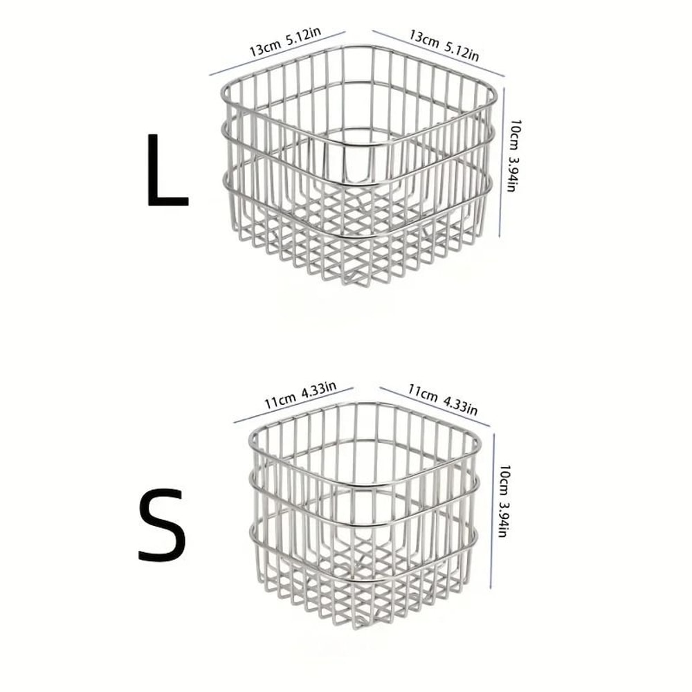 Stainless Steel Storage Basket Multi Purpose Organizer For Bathroom Kitchen And Desk 4