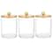Clear Qtip Holder Dispenser Apothecary Jar Bathroom Vanity Organizer Set 3