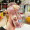 Kids Water Bottle With Double Straw Leak Proof Cute Plastic Bottle 430ml 4