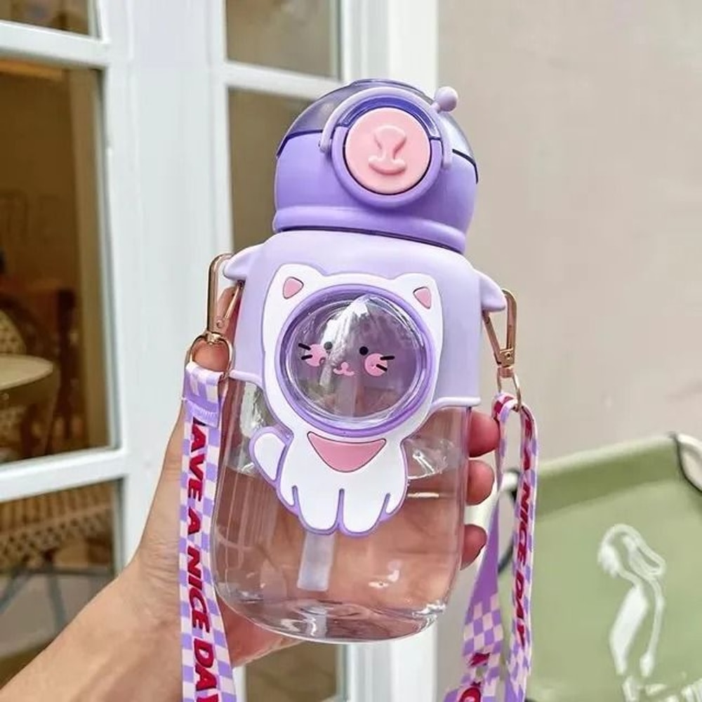 Kids Water Bottle With Straw BPA Free Leakproof Cartoon Tumbler 720ml 1