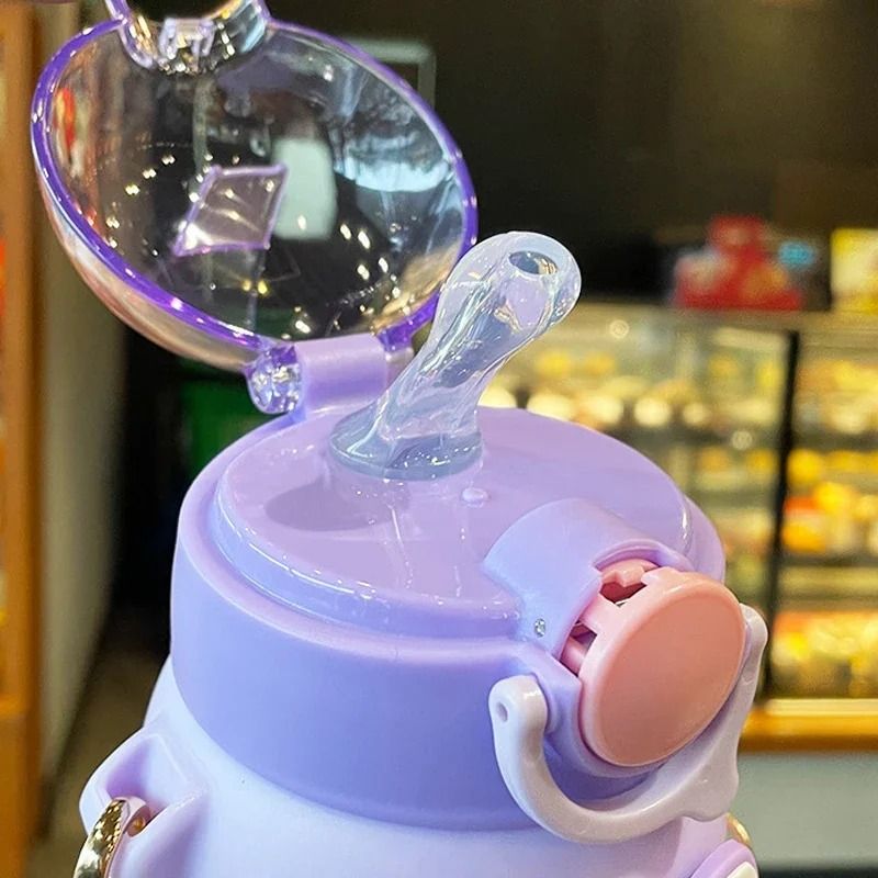 Kids Water Bottle With Straw BPA Free Leakproof Cartoon Tumbler 720ml 4