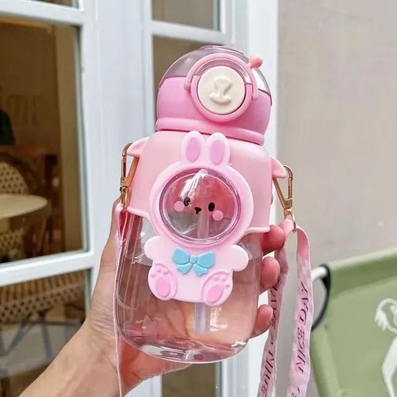 Kids Water Bottle With Straw BPA Free Leakproof Cartoon Tumbler 720ml 5