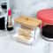 Cotton Swab Holder With Bamboo Lid Clear Bathroom Storage Jar Organizer 7