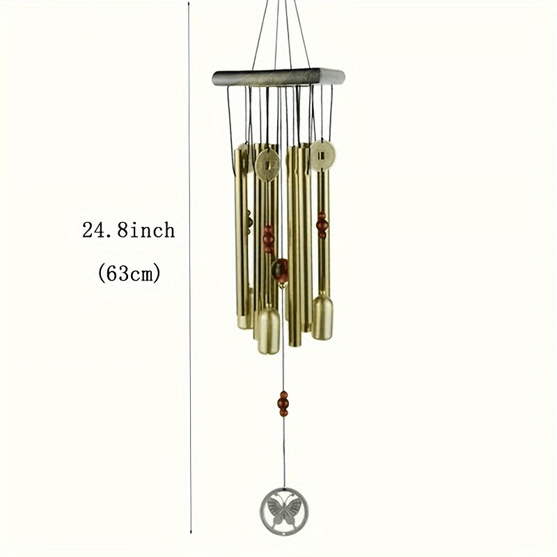 large outdoor wind chimes swaying in breeze