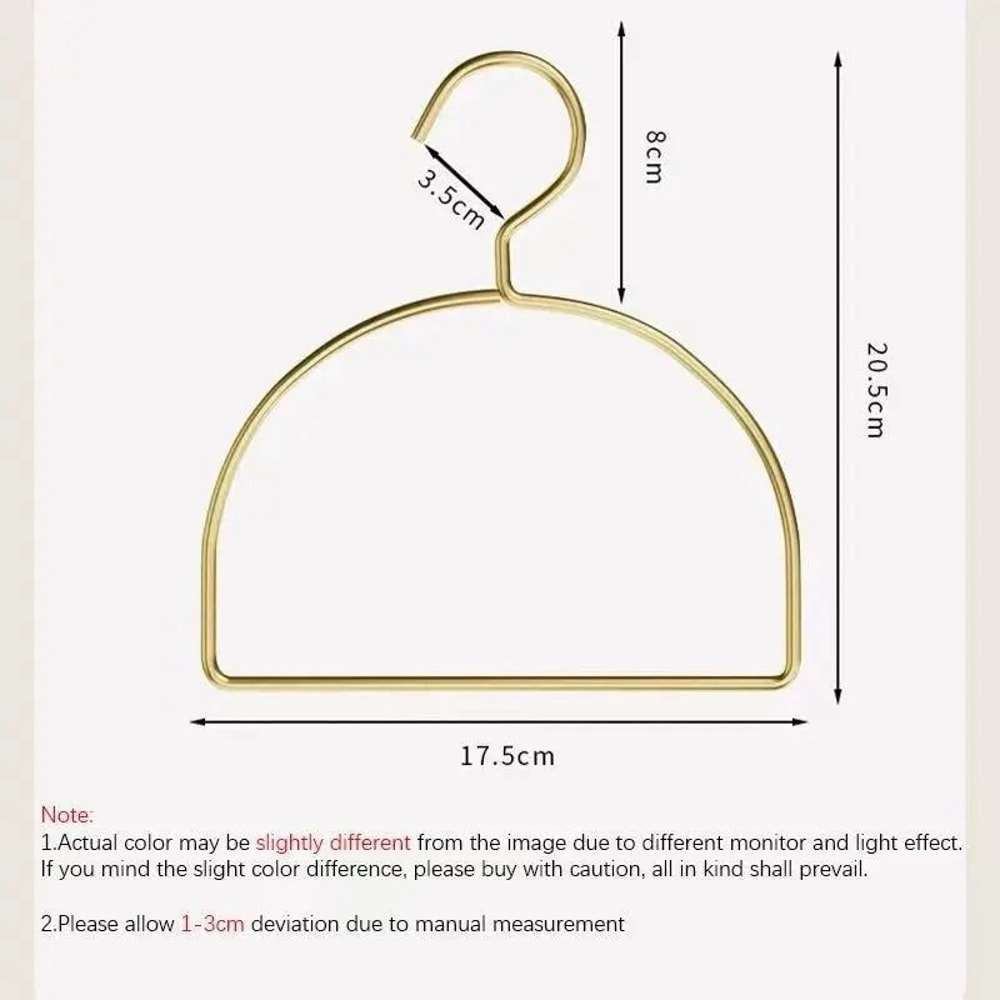 Gold Metal Scarf Hanger Organizer Half Round Multi Purpose Closet Hangers Set Of 5 3