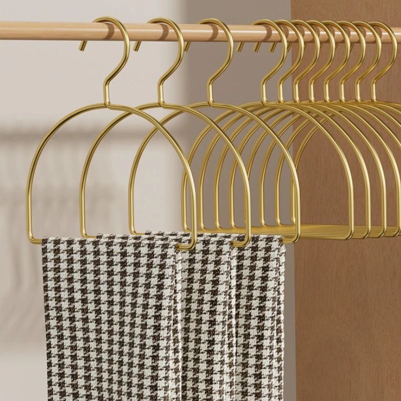 Gold Metal Scarf Hanger Organizer Half Round Multi Purpose Closet Hangers Set Of 5 4