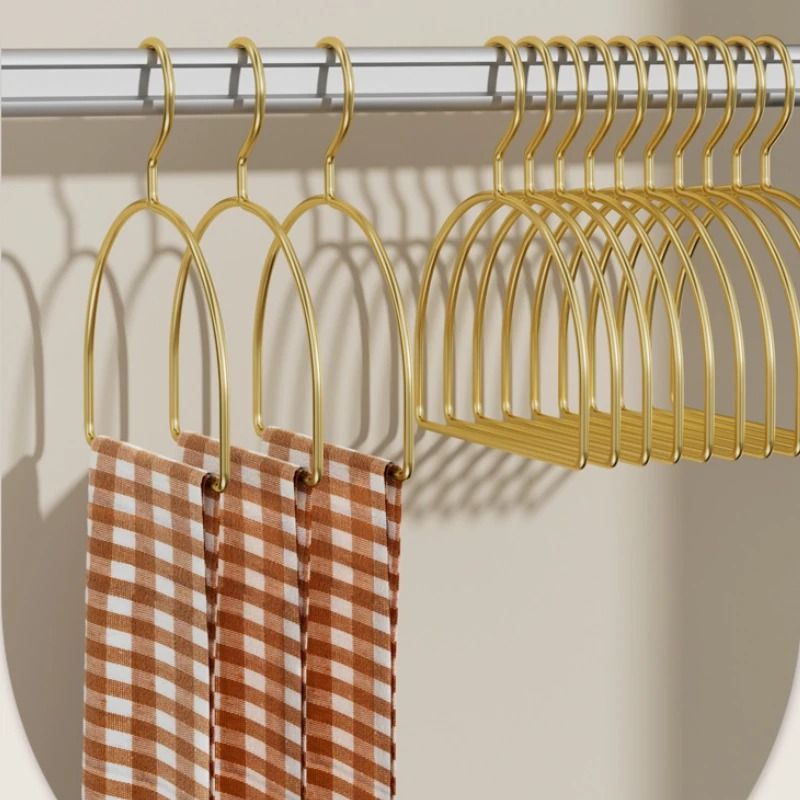 Gold Metal Scarf Hanger Organizer Half Round Multi Purpose Closet Hangers Set Of 5 5