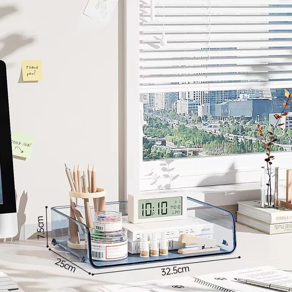 Transparent Stackable Desktop File Tray Large Capacity A4 Paper Organizer 4