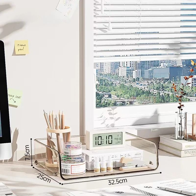 Transparent Stackable Desktop File Tray Large Capacity A4 Paper Organizer 5