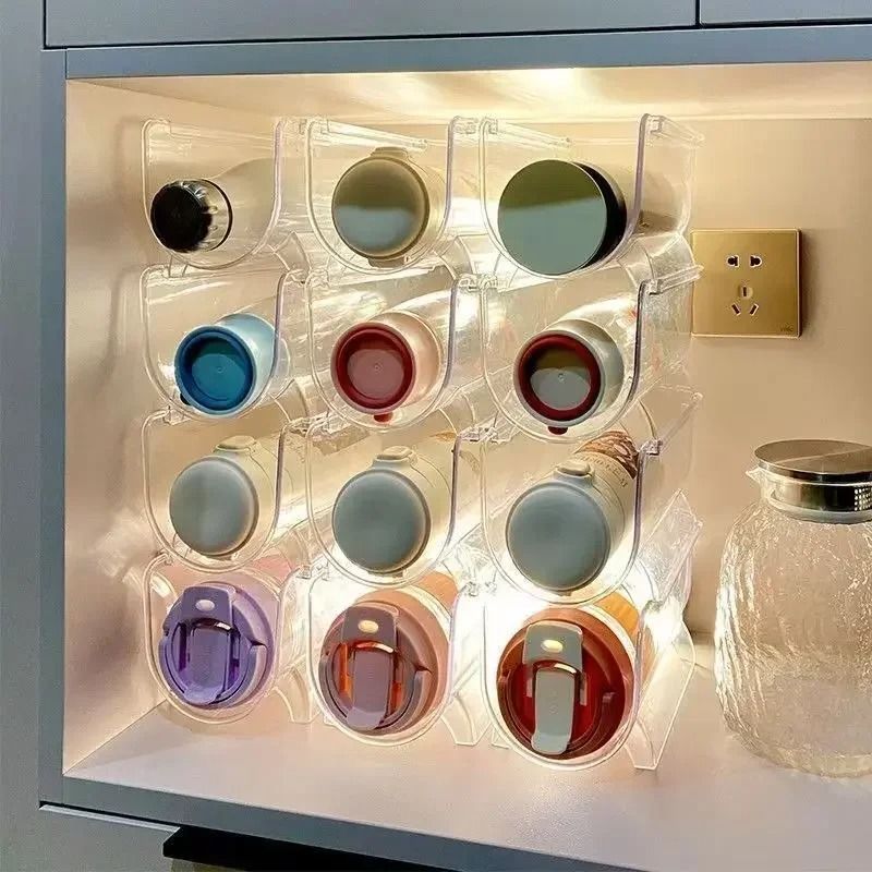 Stackable Cup Holder Water Bottle Organizer For Cabinets Refrigerator And Countertops 7