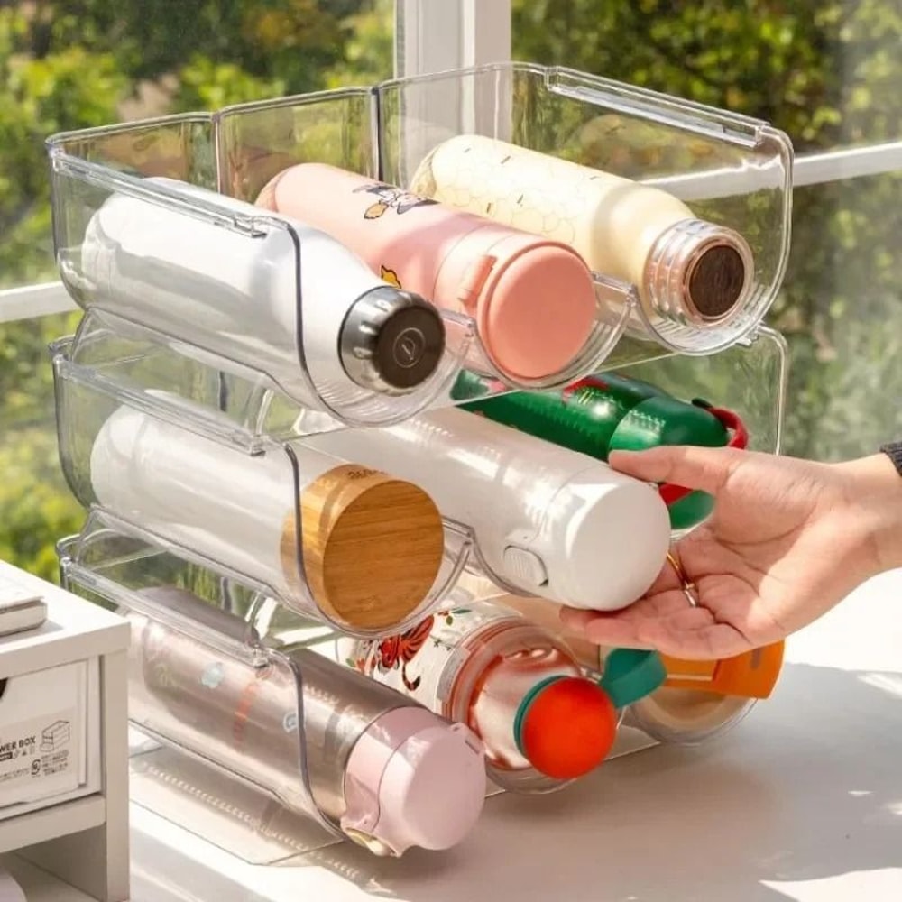 Stackable Cup Holder Water Bottle Organizer For Cabinets Refrigerator And Countertops 9