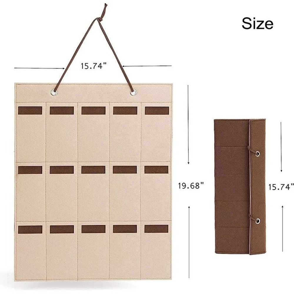 Hanging Felt Eyeglasses Storage Organizer 15 Slot Sunglasses Display Holder 4