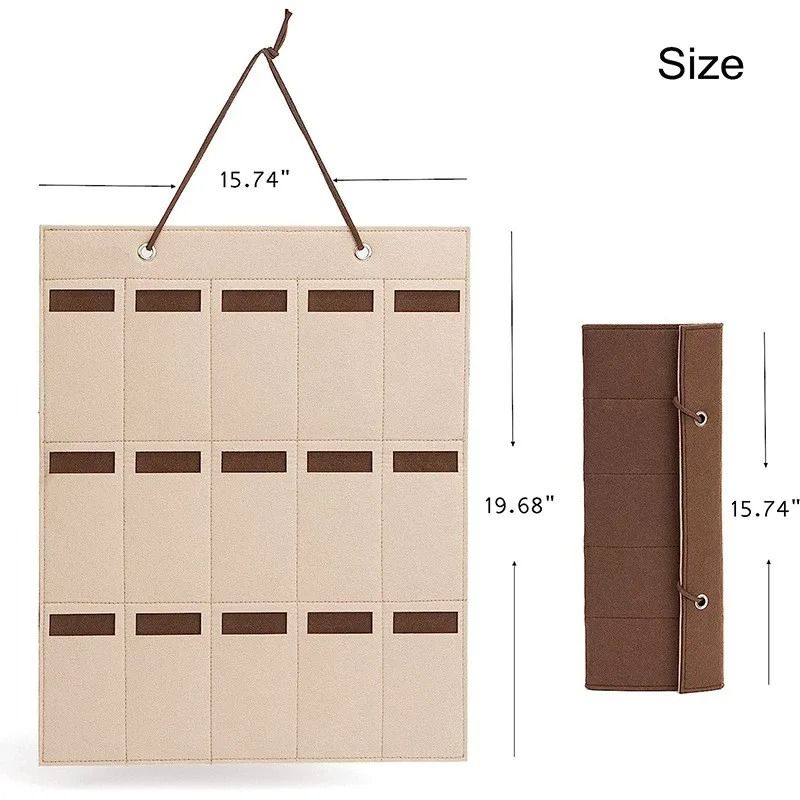 Hanging Felt Eyeglasses Storage Organizer 15 Slot Sunglasses Display Holder 4