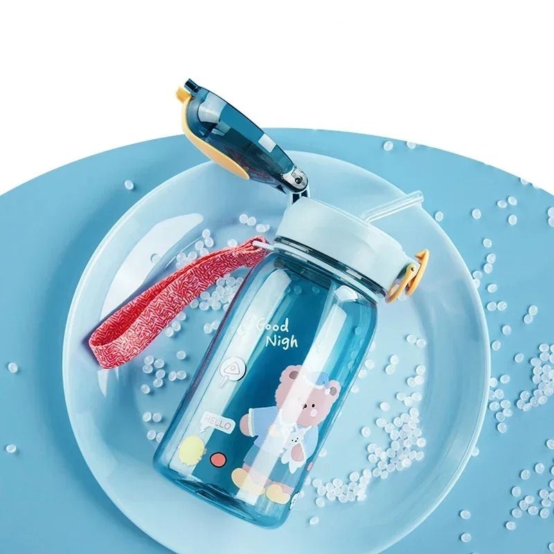 Kids Sippy Cup With Straw Cute Bear Leakproof Water Bottle For Children 4