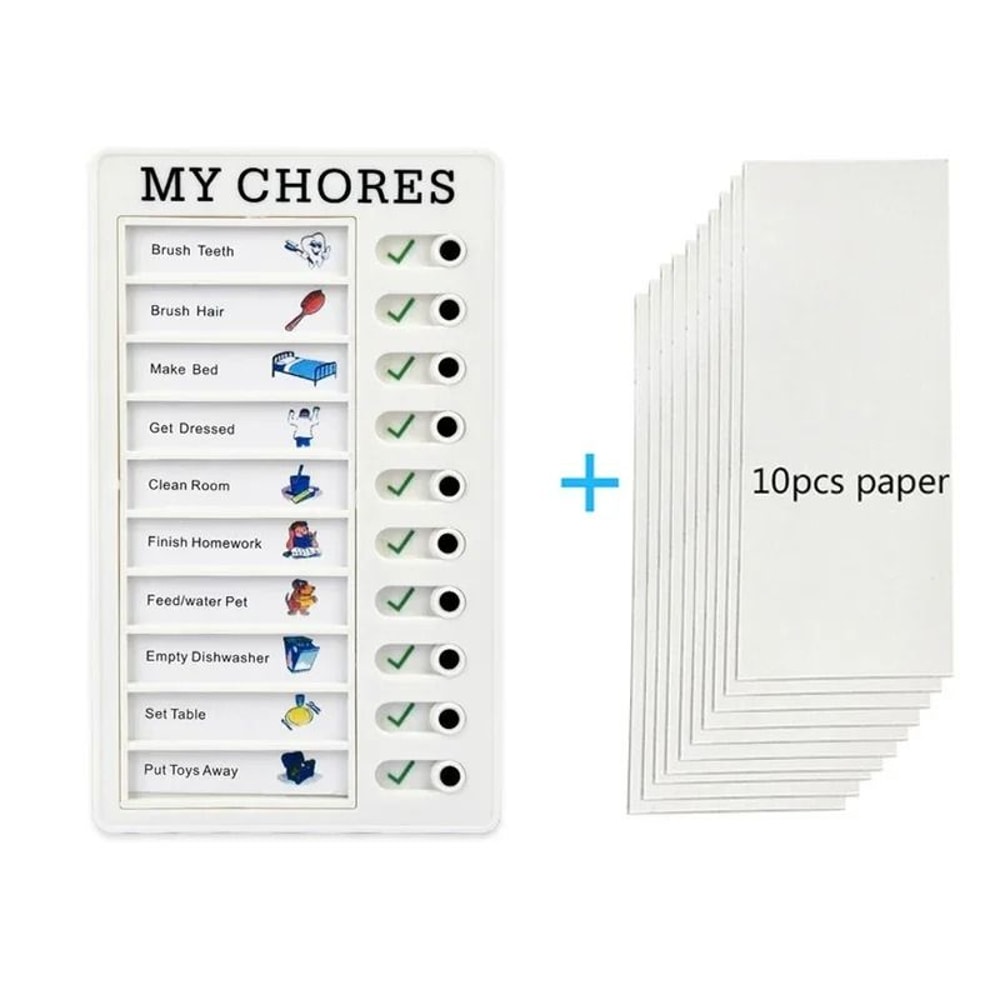 Reusable Kids Chore Chart Daily Planner Responsibility Checklist Board 6
