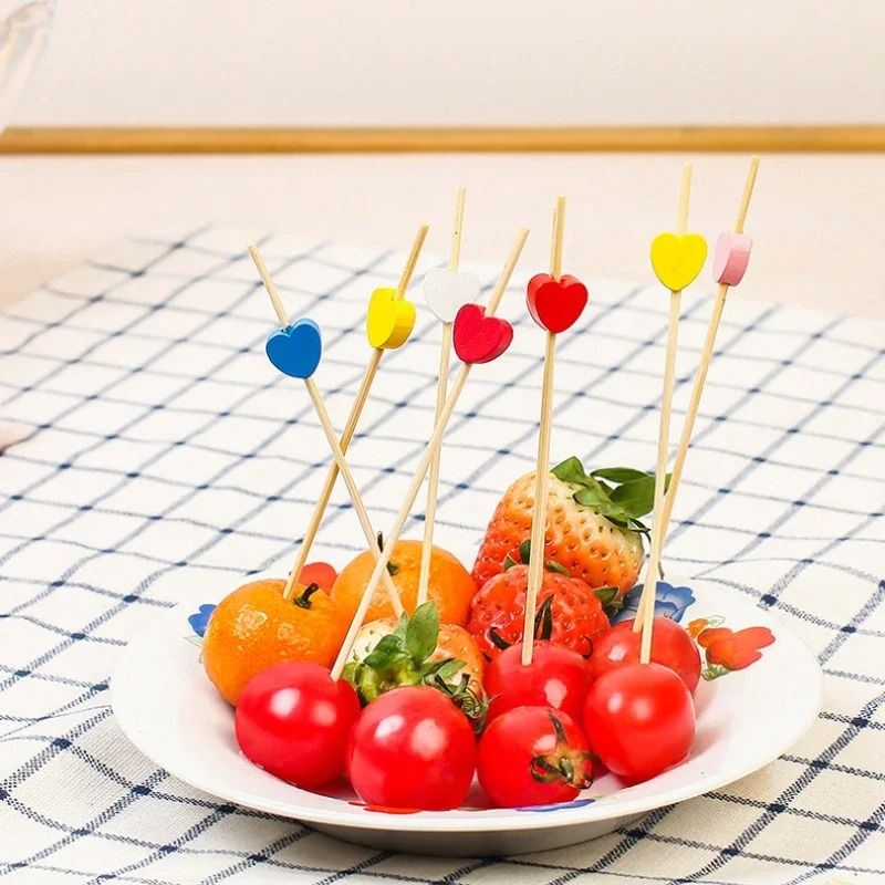 Bamboo Fruit Picks Cocktail Skewers Cupcake Toppers Set Of 100 7