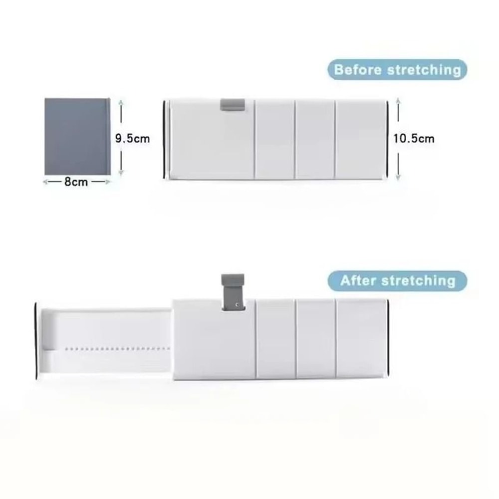 Adjustable Drawer Dividers Organizer Retractable Kitchen Storage Partition Set 6