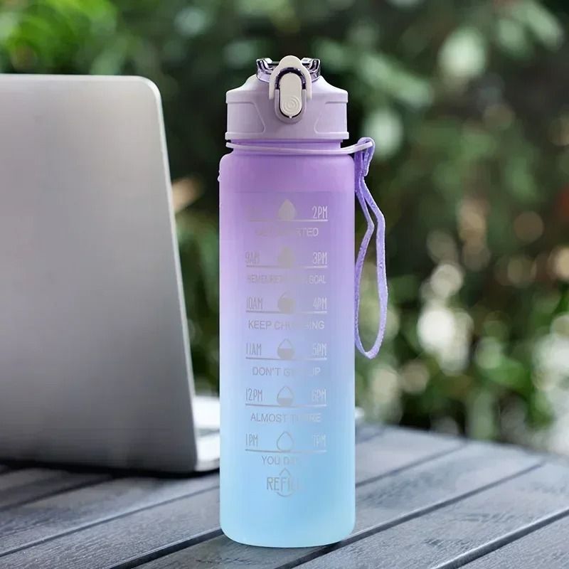 Large Capacity Sports Water Bottle 900ml Gradient Gym Fitness Drinking Bottle 3