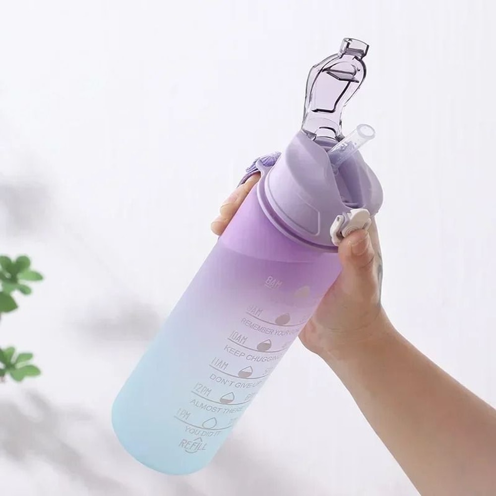 Large Capacity Sports Water Bottle 900ml Gradient Gym Fitness Drinking Bottle 5