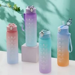 large capacity sports water bottle 900ml gradient gym fitness drinking bottle