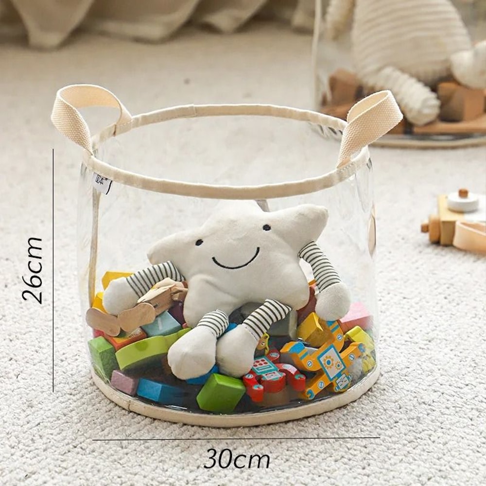 Large Transparent Toy Storage Basket High Capacity Kids Toy Organizer Bag 3