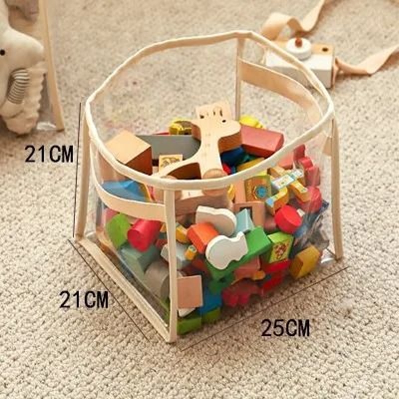 Large Transparent Toy Storage Basket High Capacity Kids Toy Organizer Bag 1