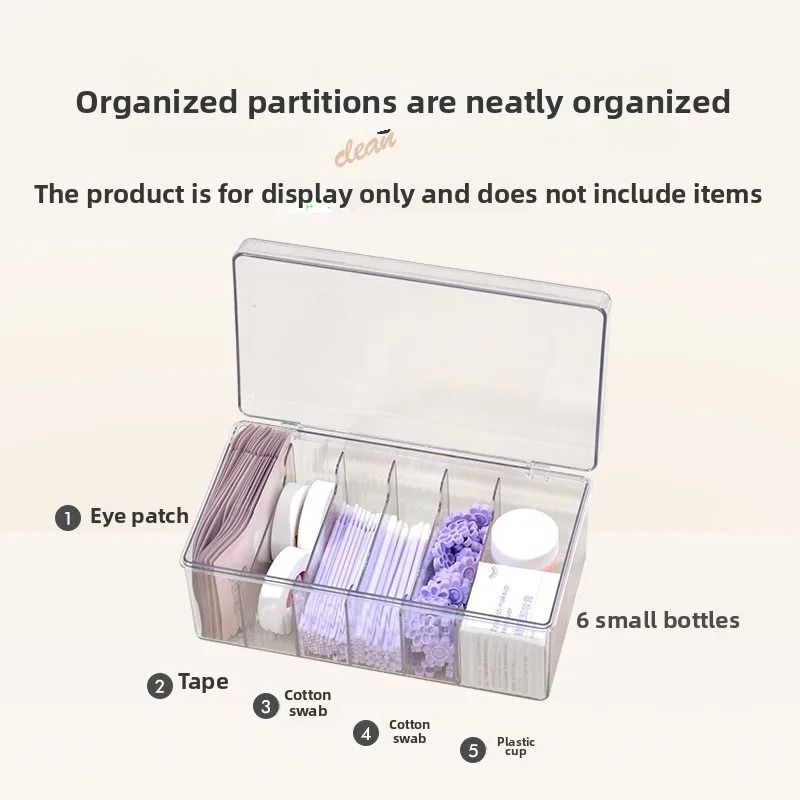 Acrylic Eyelash Extension Organizer Lash Tool Storage Box With Lid 10