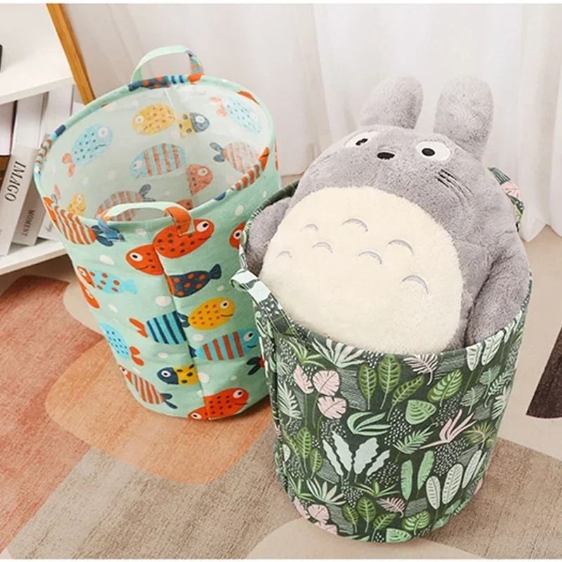 Foldable Cotton Linen Laundry Hamper Large Laundry Storage Bag 7
