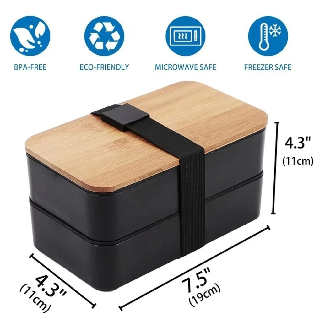 Stackable Bento Lunch Box With Insulated Bag Microwaveable Large Capacity Meal Container 6