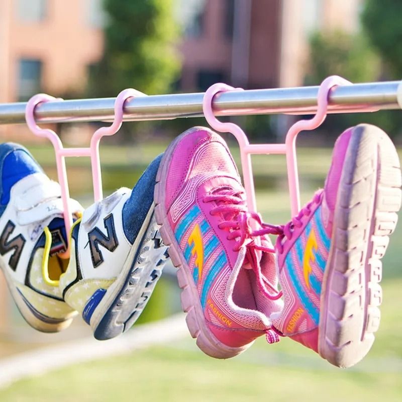 Multi Purpose Shoe Drying Rack Double Hooks Balcony Shoe Storage Organizer 2 Pieces 7